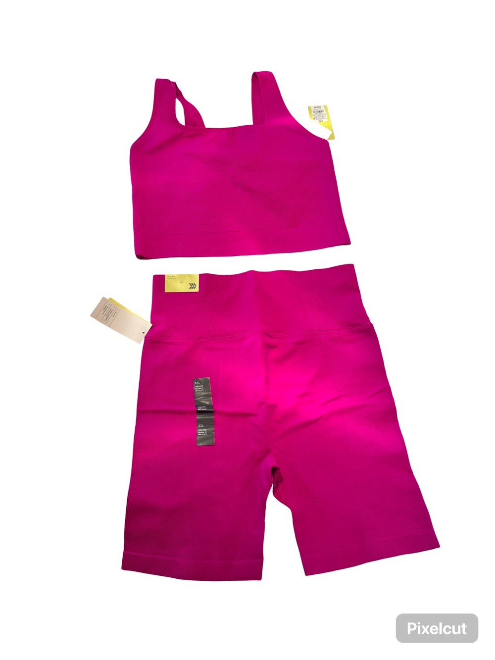 all in motion Hot Pink Women's Sports Bra and Bike Shorts Set